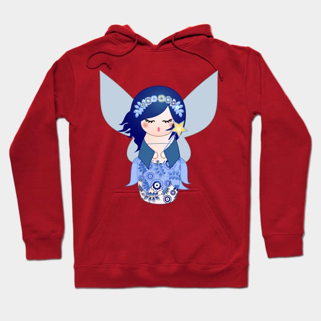 Kokeshi Blue fairy Hoodie by Pendientera